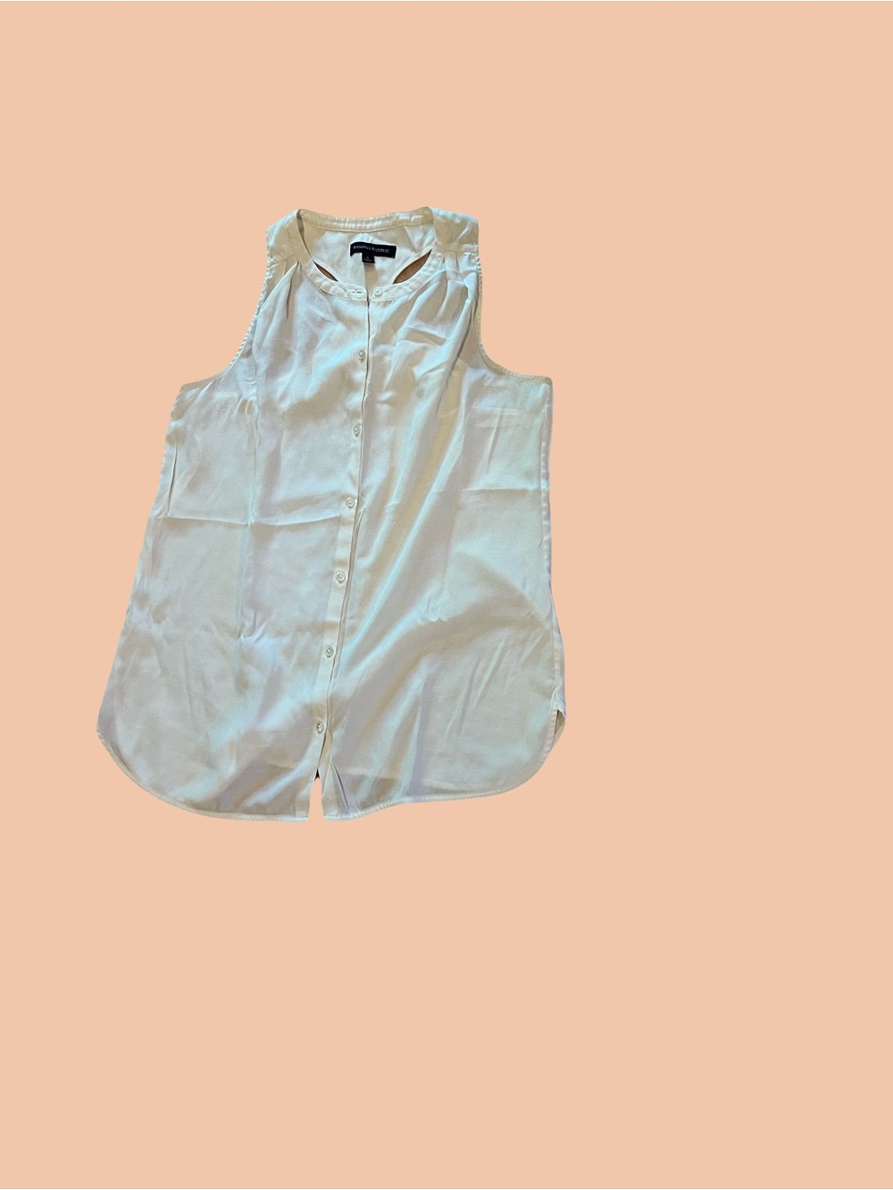 Banana Republic Cream Sleeveless Button-Front Camisole